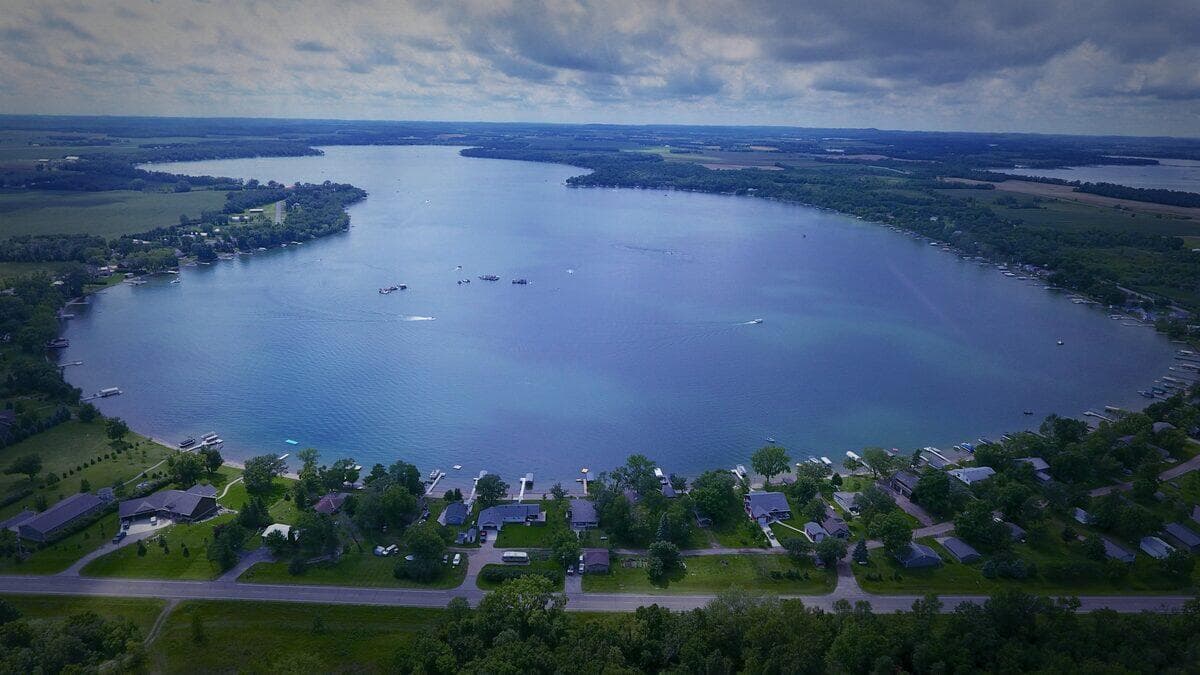 Otter Tail County lake landscape with forest and calm water